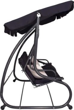 Springos Schommelbank | Linda-Schommel | 3-zits | Waterafstotend | Inclusief 2 Kussens | Verstelbare Luifel | 162 X 200 X 120 Cm | Zwart 26 Springos Schommelbank | Linda-Schommel | 3-zits | Waterafstotend | Inclusief 2 Kussens | Verstelbare Luifel | 162 X 200 X 120 Cm | Zwart -Tuinmeubilair Verkoopwinkel 813x1200