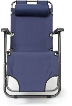 Relaxdays Ligstoel Inklapbaar - Ligbed Met Hoofdsteun - Strandstoel Verstelbaar - Camping - Donkerblauwe -Tuinmeubilair Verkoopwinkel 823x1200