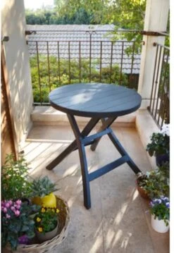 Allibert - Tuintafel - Oregon - Ø 70 Cm - Kunststof - Opklapbaar 8 Allibert - Tuintafel - Oregon - Ø 70 Cm - Kunststof - Opklapbaar -Tuinmeubilair Verkoopwinkel 825x1200