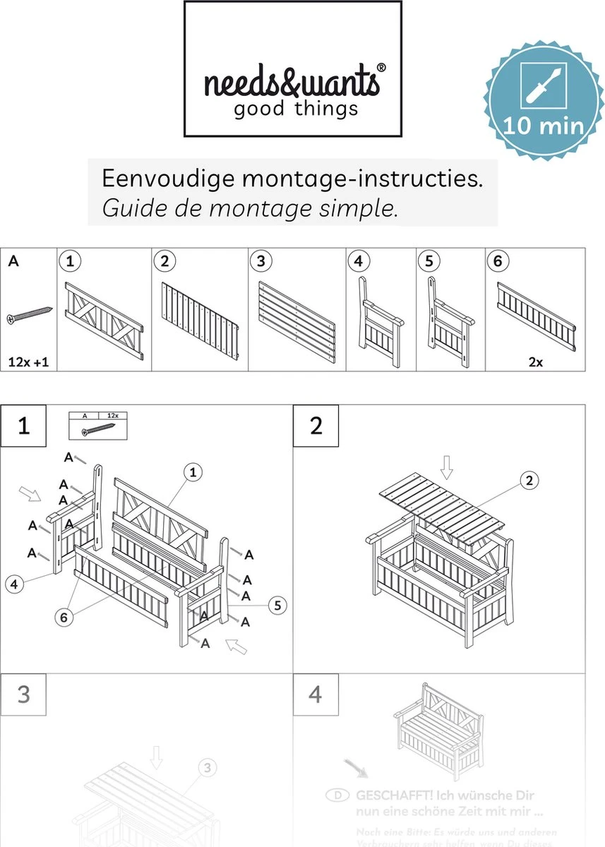 Needs&wants® Houten Tuinbank Met Opbergruimte, 2-zits Kistbank Houten Klassieke Bank Opslag, Grote Tuinopbergbank Van Massief Hout Weerbestendig Voor Buiten Tuin, Balkon, Terras, 115x61x85 Cm, Donker-bruin 9 Needs&wants® Houten Tuinbank Met Opbergruimte, 2-zits Kistbank Houten Klassieke Bank Opslag, Grote Tuinopbergbank Van Massief Hout Weerbestendig Voor Buiten Tuin, Balkon, Terras, 115x61x85 Cm, Donker-bruin - Afbeelding 9