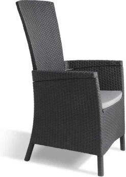 Allibert Vermont Verstelbare Tuinstoel - 64x68x107cm - Grafiet -Tuinmeubilair Verkoopwinkel 860x1200
