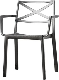 Keter Metalix Tuinstoelen - 4 Stuks - 53,3x60,2x81,3 Cm - Zwart -Tuinmeubilair Verkoopwinkel 876x1200