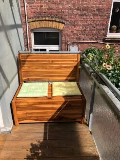 Kleine Teakhouten Tuinbank Met Opbergruimte - 100 X 60 X 90 Cm - Duurzaam Teakhout - Blijft Strak En Mooi - Sterke Constructie Om Lang Mee Te Gaan -Tuinmeubilair Verkoopwinkel 900x1200