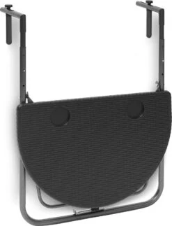 Relaxdays Balkontafel Inklapbaar, Balkon Tafel Rotan, Hangtafel Reling - Zwart -Tuinmeubilair Verkoopwinkel 919x1200