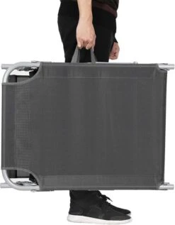 Ligstoel Met Hoofdsteun En Zon Bescherming Verstelbare Rugleuning Inklapbaar Donker Grijs Ligbed Tuin -Tuinmeubilair Verkoopwinkel 935x1200