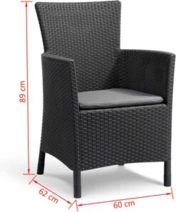 Allibert Iowa Tuinstoel - 60x62x89cm – Grafiet -Tuinmeubilair Verkoopwinkel 996x1200