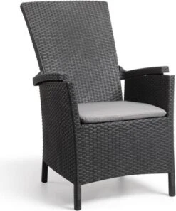 Allibert Vermont Verstelbare Tuinstoel - 64x68x107cm - Grafiet -Tuinmeubilair Verkoopwinkel 998x1200